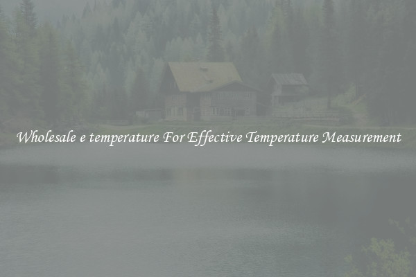 Wholesale e temperature For Effective Temperature Measurement