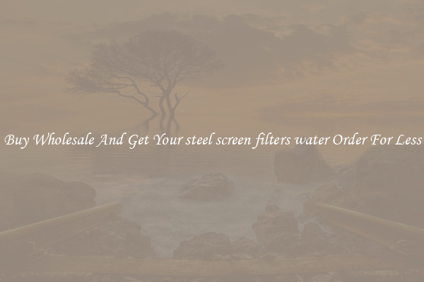 Buy Wholesale And Get Your steel screen filters water Order For Less
