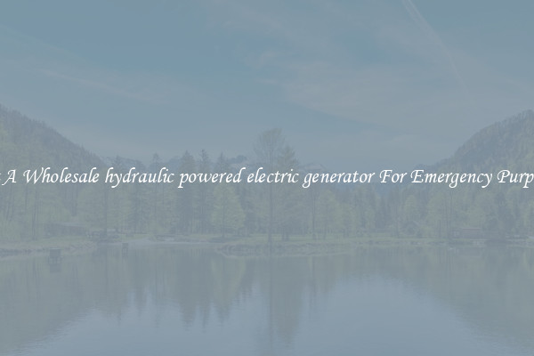 Get A Wholesale hydraulic powered electric generator For Emergency Purposes
