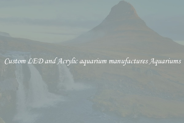 Custom LED and Acrylic aquarium manufactures Aquariums