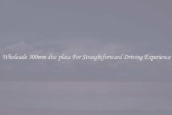 Wholesale 300mm disc plate For Straightforward Driving Experience