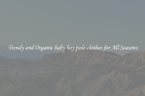 Trendy and Organic baby boy polo clothes for All Seasons